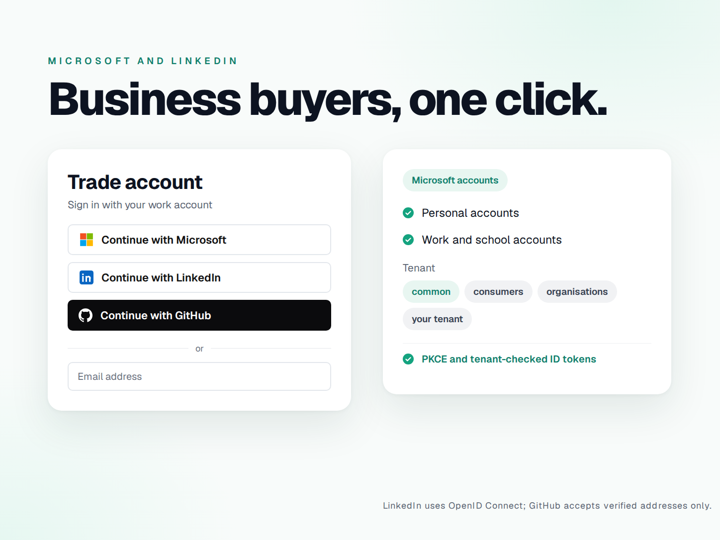 Business sign-in