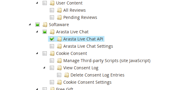 API permission in the integration