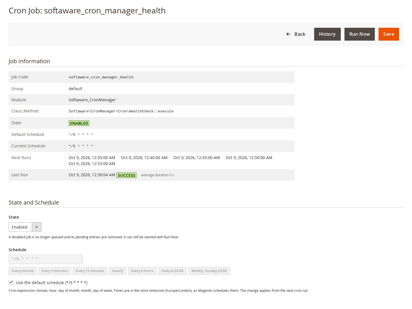 Change a schedule with a preview