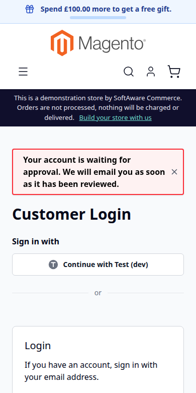 Sign-in message on a phone (Hyvä)