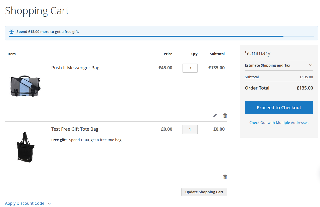 Added to the cart as soon as the rule applies