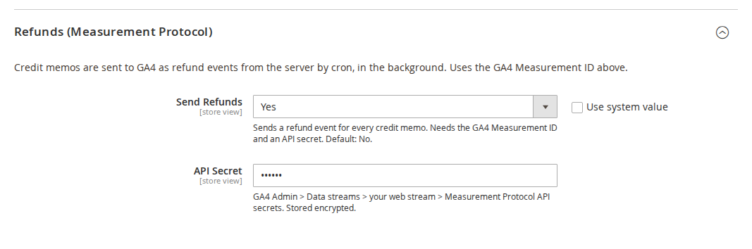 Refund settings