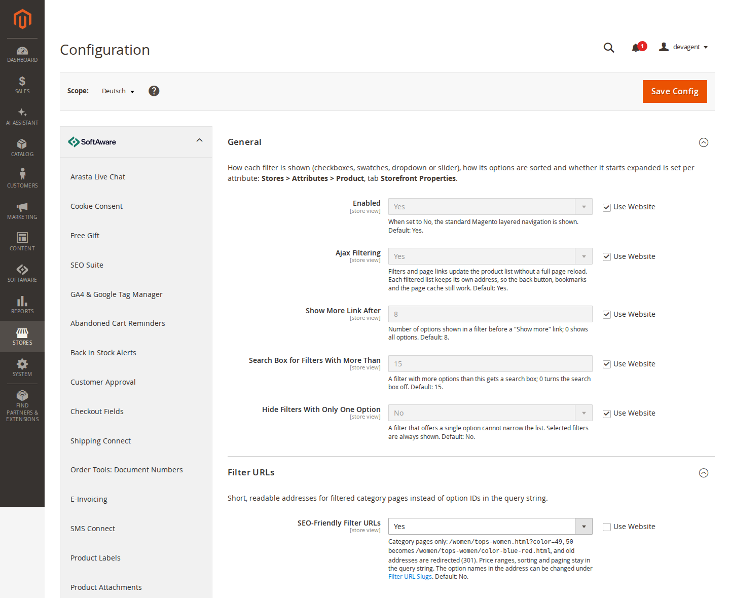 Layered Navigation settings