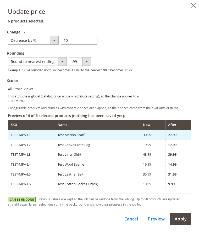 Change prices and see the result first