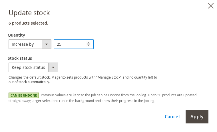 Update stock form