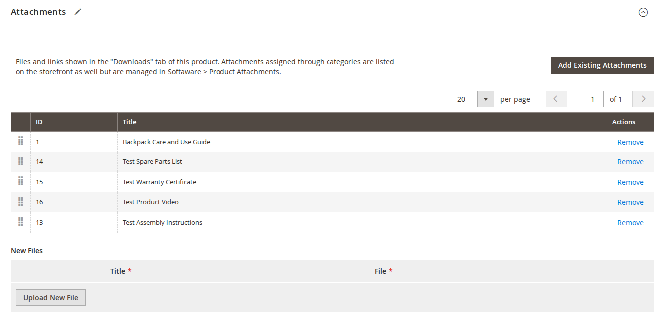 Attach files while you edit the product